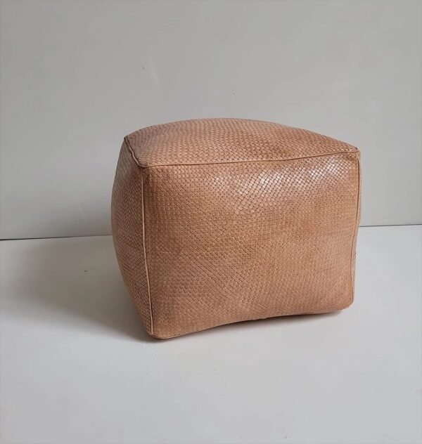 Pouf Ottoman carré en cuir